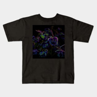 Black Panther Art - Flower Bouquet with Glowing Edges 17 Kids T-Shirt